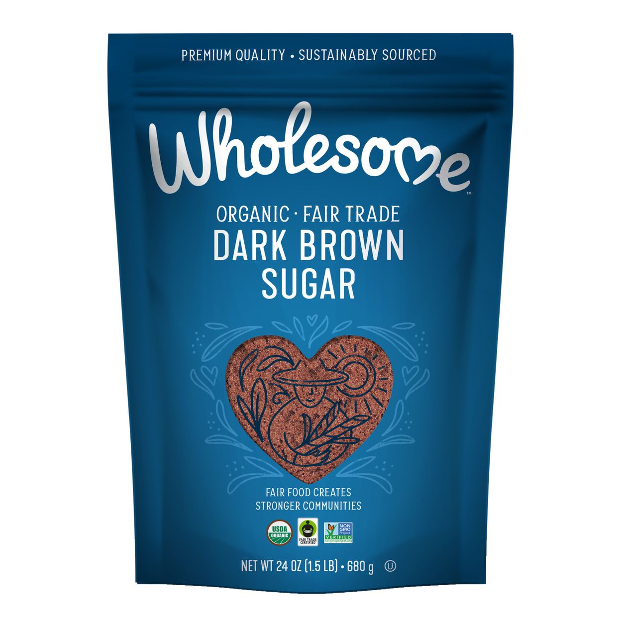 Wholesome Sweeteners Brown Sugar, Dark, Organic, Fair Trade